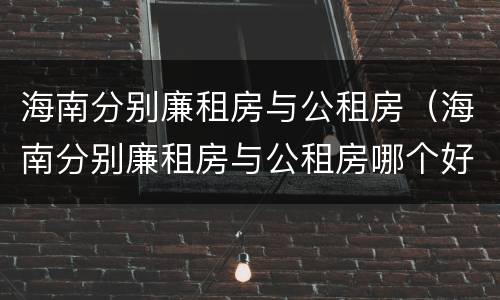 海南分别廉租房与公租房(海南分别廉租房与公租房哪个好)