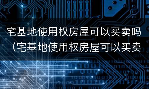 宅基地使用权房屋可以买卖吗（宅基地使用权房屋可以买卖吗现在）