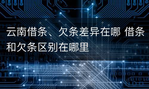 云南借条、欠条差异在哪 借条和欠条区别在哪里