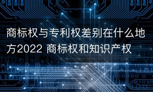 商标权与专利权差别在什么地方2022 商标权和知识产权