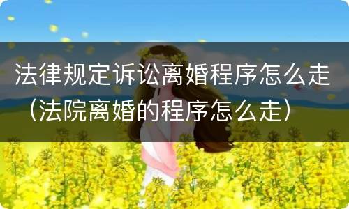 法律规定诉讼离婚程序怎么走（法院离婚的程序怎么走）