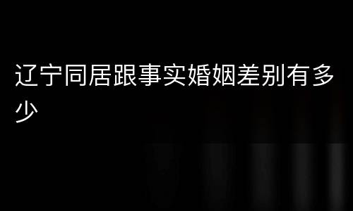 辽宁同居跟事实婚姻差别有多少