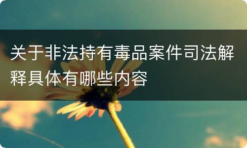 关于非法持有毒品案件司法解释具体有哪些内容