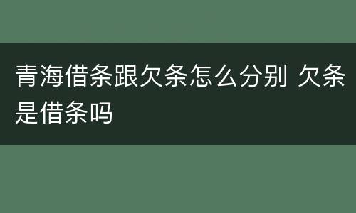 青海借条跟欠条怎么分别 欠条是借条吗