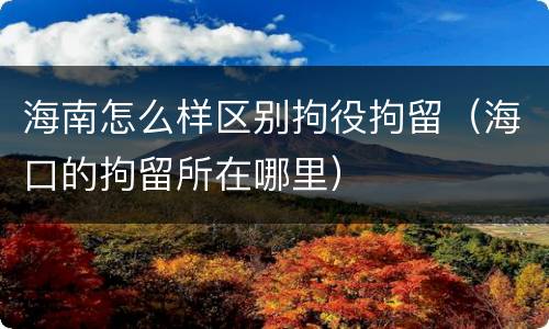 海南怎么样区别拘役拘留（海口的拘留所在哪里）