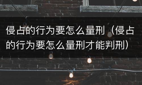 侵占的行为要怎么量刑（侵占的行为要怎么量刑才能判刑）