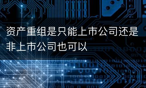 资产重组是只能上市公司还是非上市公司也可以