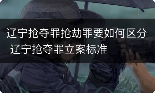 辽宁抢夺罪抢劫罪要如何区分 辽宁抢夺罪立案标准