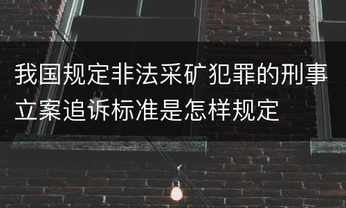 我国规定非法采矿犯罪的刑事立案追诉标准是怎样规定