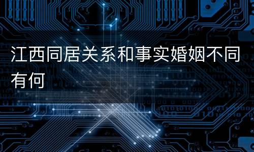 江西同居关系和事实婚姻不同有何