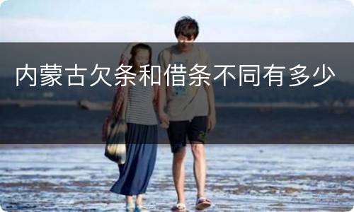 内蒙古欠条和借条不同有多少