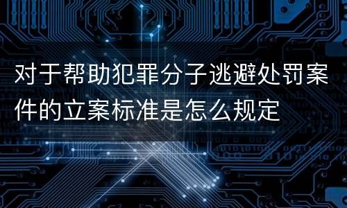 对于帮助犯罪分子逃避处罚案件的立案标准是怎么规定