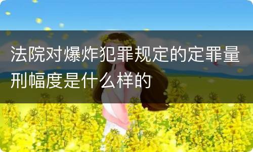 法院对爆炸犯罪规定的定罪量刑幅度是什么样的