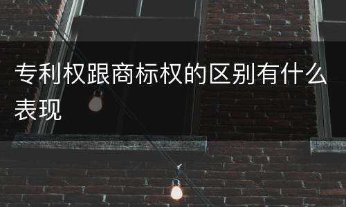专利权跟商标权的区别有什么表现