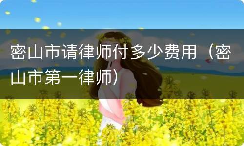 密山市请律师付多少费用（密山市第一律师）