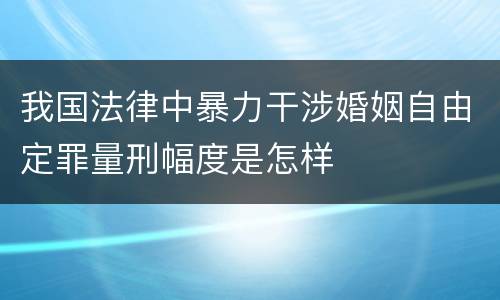 我国法律中暴力干涉婚姻自由定罪量刑幅度是怎样