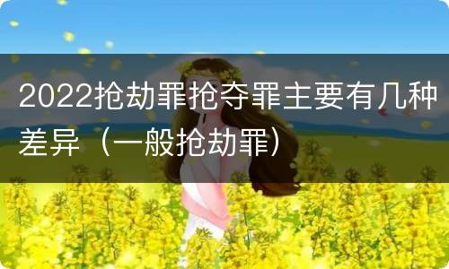 2022抢劫罪抢夺罪主要有几种差异（一般抢劫罪）