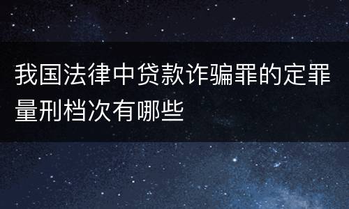 我国法律中贷款诈骗罪的定罪量刑档次有哪些