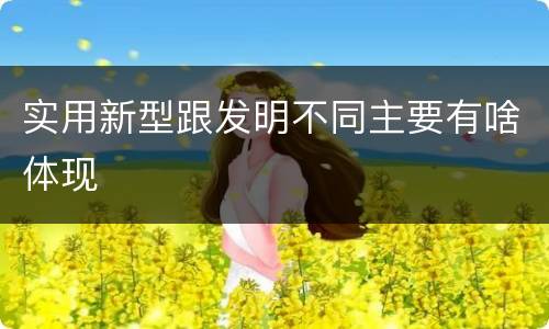 实用新型跟发明不同主要有啥体现