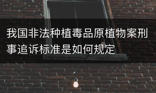 我国非法种植毒品原植物案刑事追诉标准是如何规定
