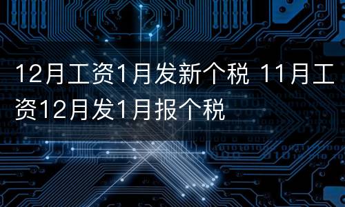 12月工资1月发新个税 11月工资12月发1月报个税