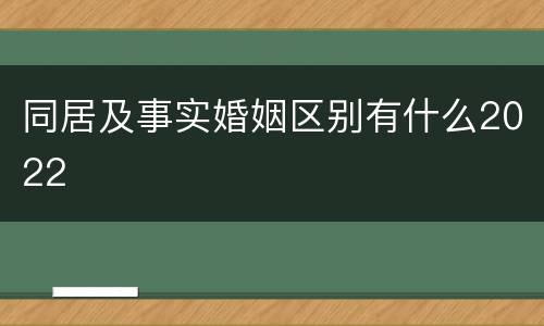 同居及事实婚姻区别有什么2022