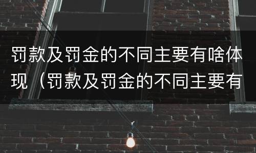 罚款及罚金的不同主要有啥体现（罚款及罚金的不同主要有啥体现呢）