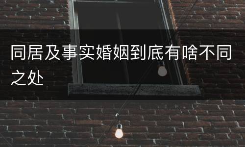 同居及事实婚姻到底有啥不同之处