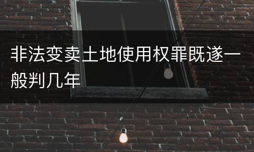 非法变卖土地使用权罪既遂一般判几年