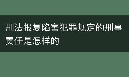 刑法报复陷害犯罪规定的刑事责任是怎样的