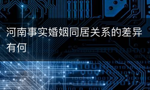 河南事实婚姻同居关系的差异有何