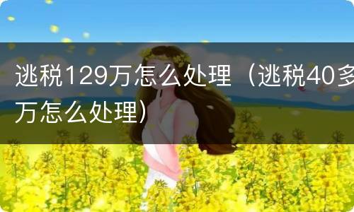 逃税129万怎么处理（逃税40多万怎么处理）
