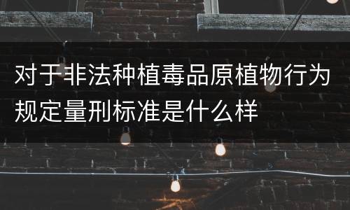 对于非法种植毒品原植物行为规定量刑标准是什么样
