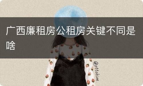 广西廉租房公租房关键不同是啥