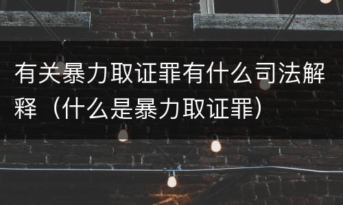有关暴力取证罪有什么司法解释（什么是暴力取证罪）