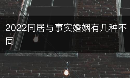 2022同居与事实婚姻有几种不同