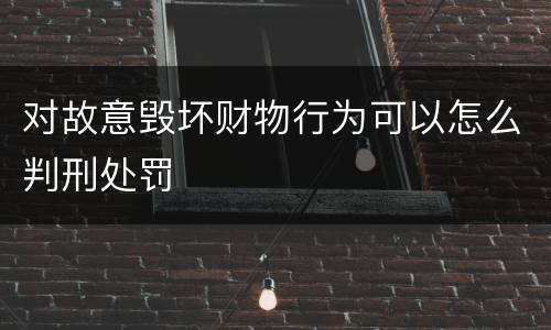 对故意毁坏财物行为可以怎么判刑处罚