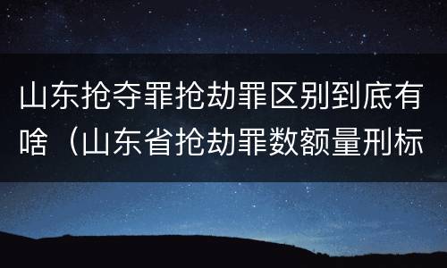 山东抢夺罪抢劫罪区别到底有啥(山东省抢劫罪数额量刑标准)