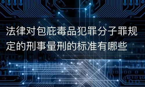 法律对包庇毒品犯罪分子罪规定的刑事量刑的标准有哪些