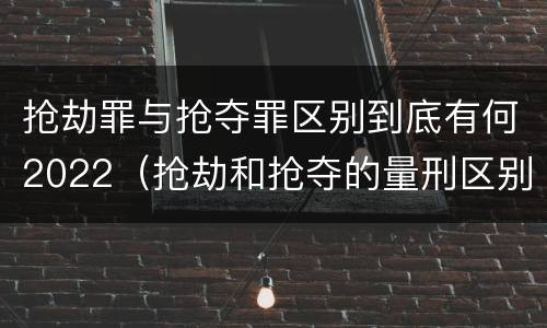 抢劫罪与抢夺罪区别到底有何2022（抢劫和抢夺的量刑区别）