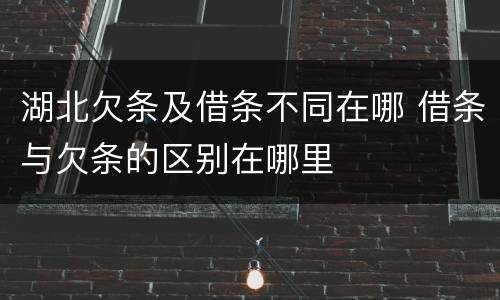 湖北欠条及借条不同在哪 借条与欠条的区别在哪里