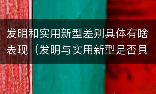 发明和实用新型差别具体有啥表现（发明与实用新型是否具有实用性）