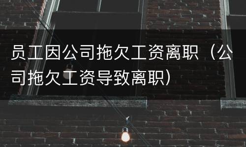 员工因公司拖欠工资离职（公司拖欠工资导致离职）