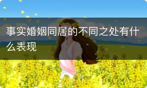 事实婚姻同居的不同之处有什么表现