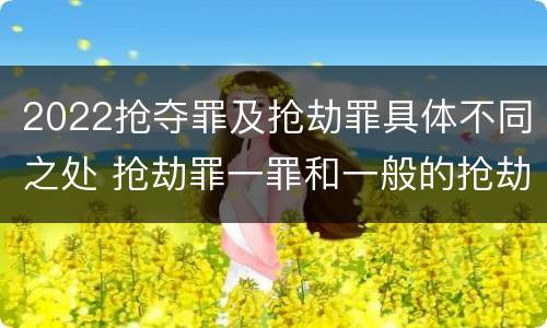 2022抢夺罪及抢劫罪具体不同之处 抢劫罪一罪和一般的抢劫罪