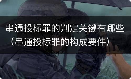 串通投标罪的判定关键有哪些（串通投标罪的构成要件）