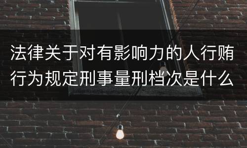 法律关于对有影响力的人行贿行为规定刑事量刑档次是什么