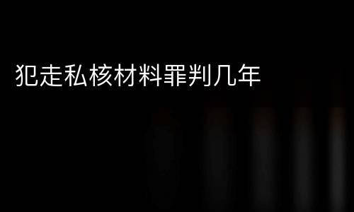 犯走私核材料罪判几年