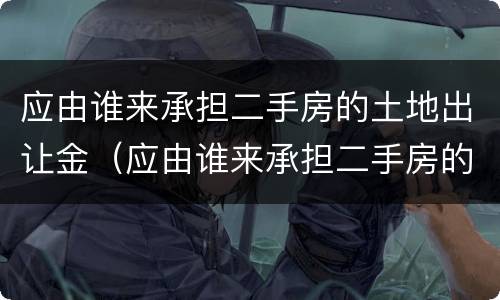 应由谁来承担二手房的土地出让金（应由谁来承担二手房的土地出让金税率）