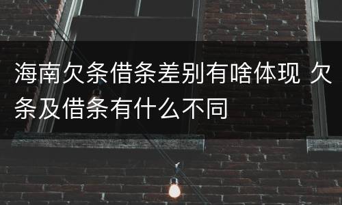 海南欠条借条差别有啥体现 欠条及借条有什么不同